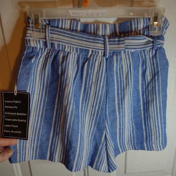 🌹2 for $25 HAVE STRIPED BELTED PAPERBAG WAIST SHORTS - Picture 9 of 12